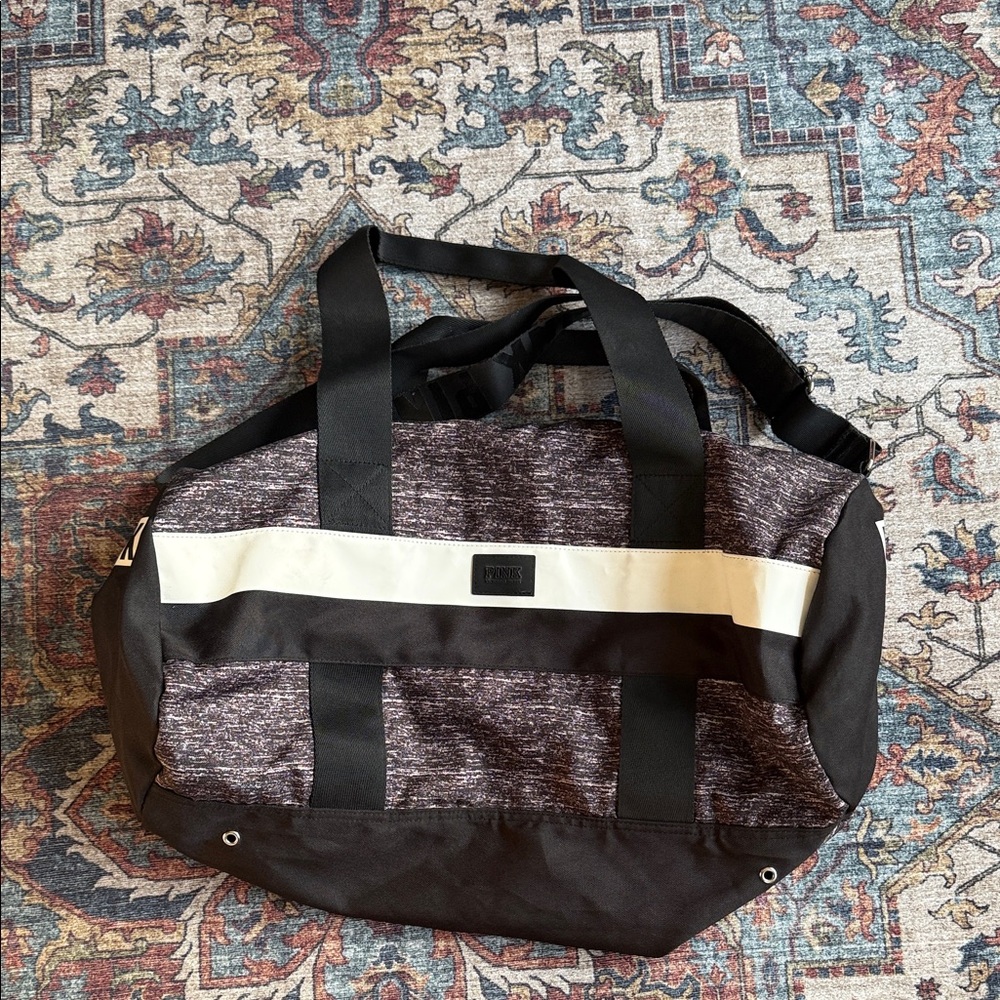 PINK Victoria's Secret Black and White Travel Bag